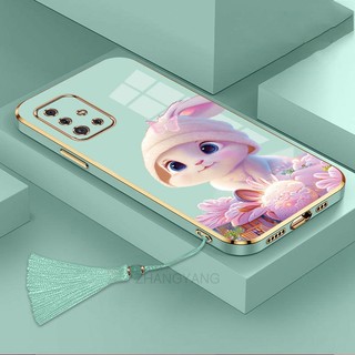 ốp lưng Samsung a51 a71 Ốp Điện Thoại Tpu Dẻo Mạ Màu Gradient In Hình Thỏ Kèm Dây Đeo Cho Samsung a51 a71