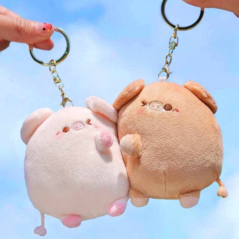 2 Móc Khóa Hình Đồ chơi nhồi bông Đáng Yêu