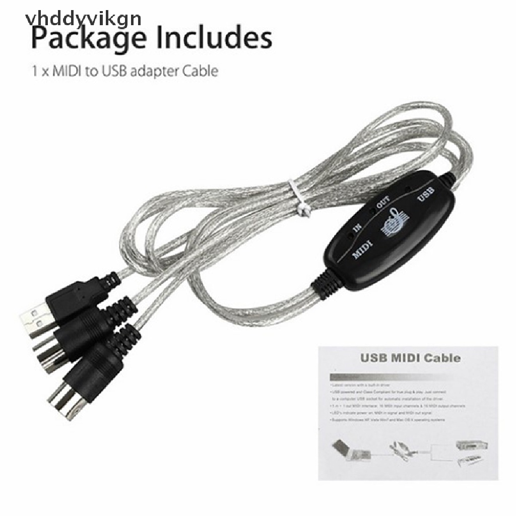 Dây Cáp Chuyển Đổi USB IN-OUT MIDI Cho PC Sang Bàn Phím Âm Nhạc