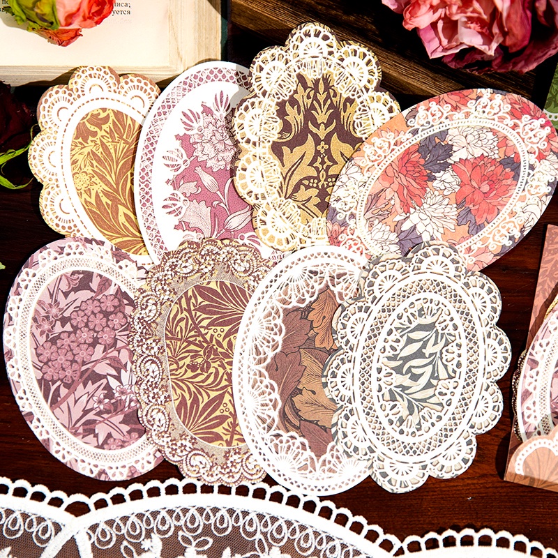 Bộ 40 Giấy Viền Ren Hoa Phong Cách Vintage Trang Trí Sổ Tay DIY ...