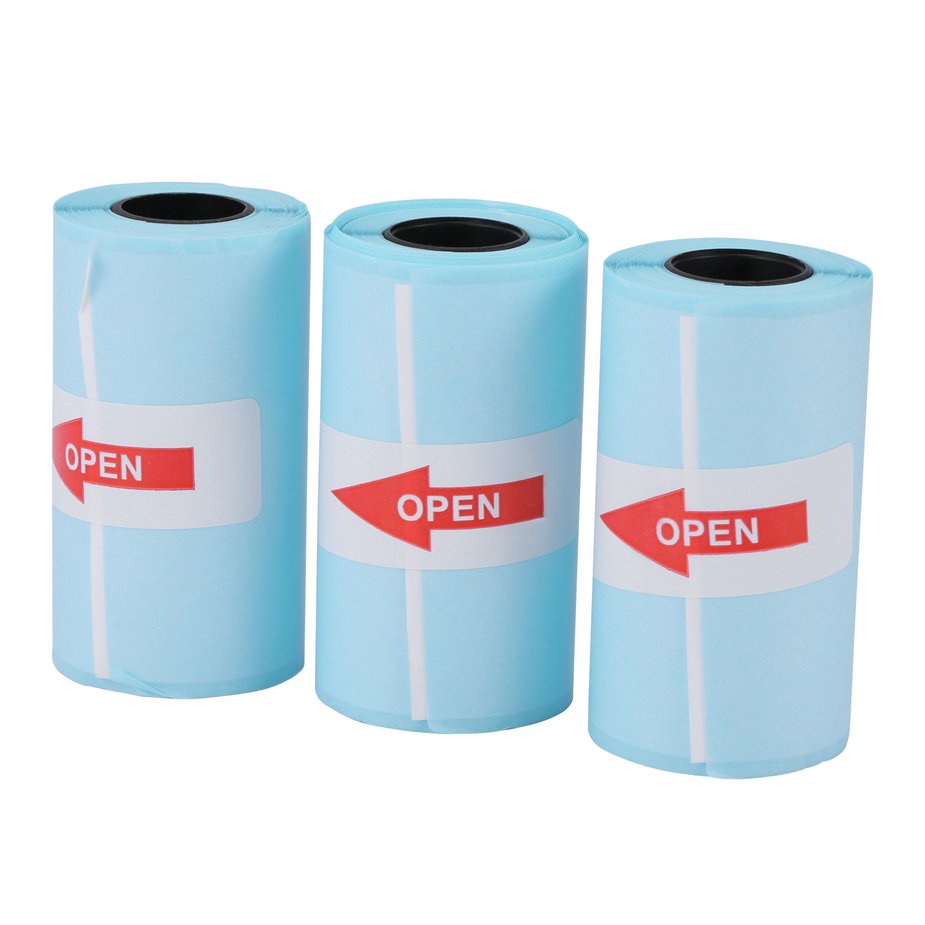 3 Rolls 57*30mm Color Printer Paper Selfadhesive Printable Sticker