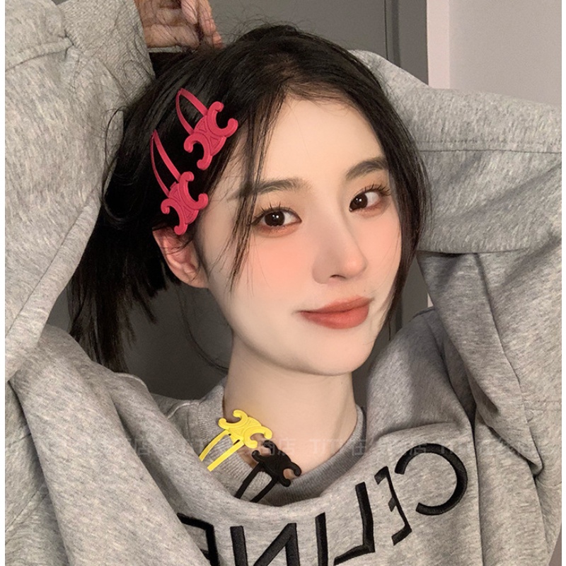 Kẹp Tóc BB / Kẹp Tóc Mái Bằng Kim Loại Màu Macaron Cỡ Lớn Phong Cách Âu Mỹ Cổ Điển Thời Trang Cho Nữ