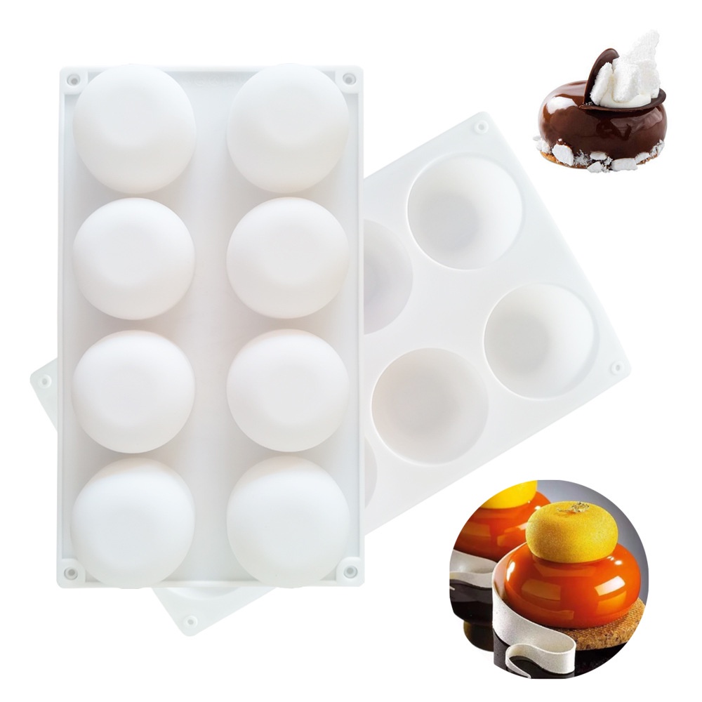 Khuôn Silicone 8 Ngăn Làm Kem / Bánh / Xà Phòng / Pudding / Nước Hoa DIY