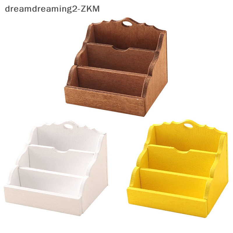 [dreamdreaming] 1: 12 Nhà búp bê Giá để đồ để bàn thu nhỏ Hộp sắp xếp Kệ sách Trang trí mô hình nhà Phụ kiện nhà búp bê [zkm]