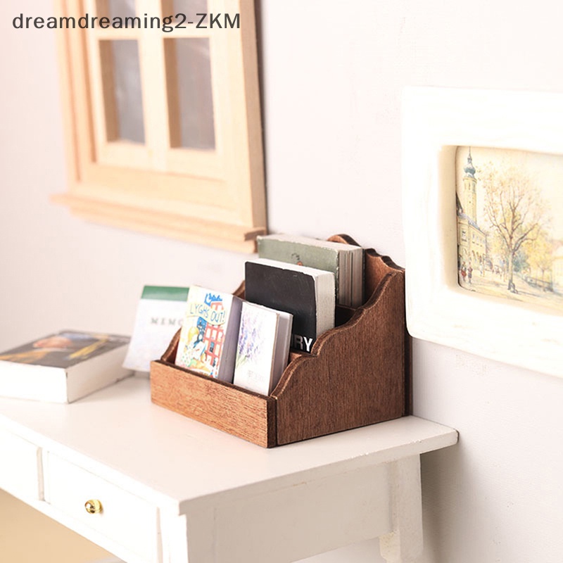 [dreamdreaming] 1: 12 Nhà búp bê Giá để đồ để bàn thu nhỏ Hộp sắp xếp Kệ sách Trang trí mô hình nhà Phụ kiện nhà búp bê [zkm]