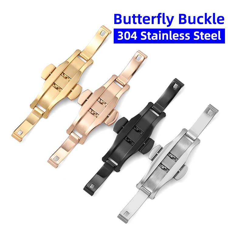 Khóa Bướm Bằng Thép Không Gỉ 304 5mm 6mm 15mm 17mm 21mm 23mm Chuyên Dụng Cho Đồng Hồ Đeo Tay