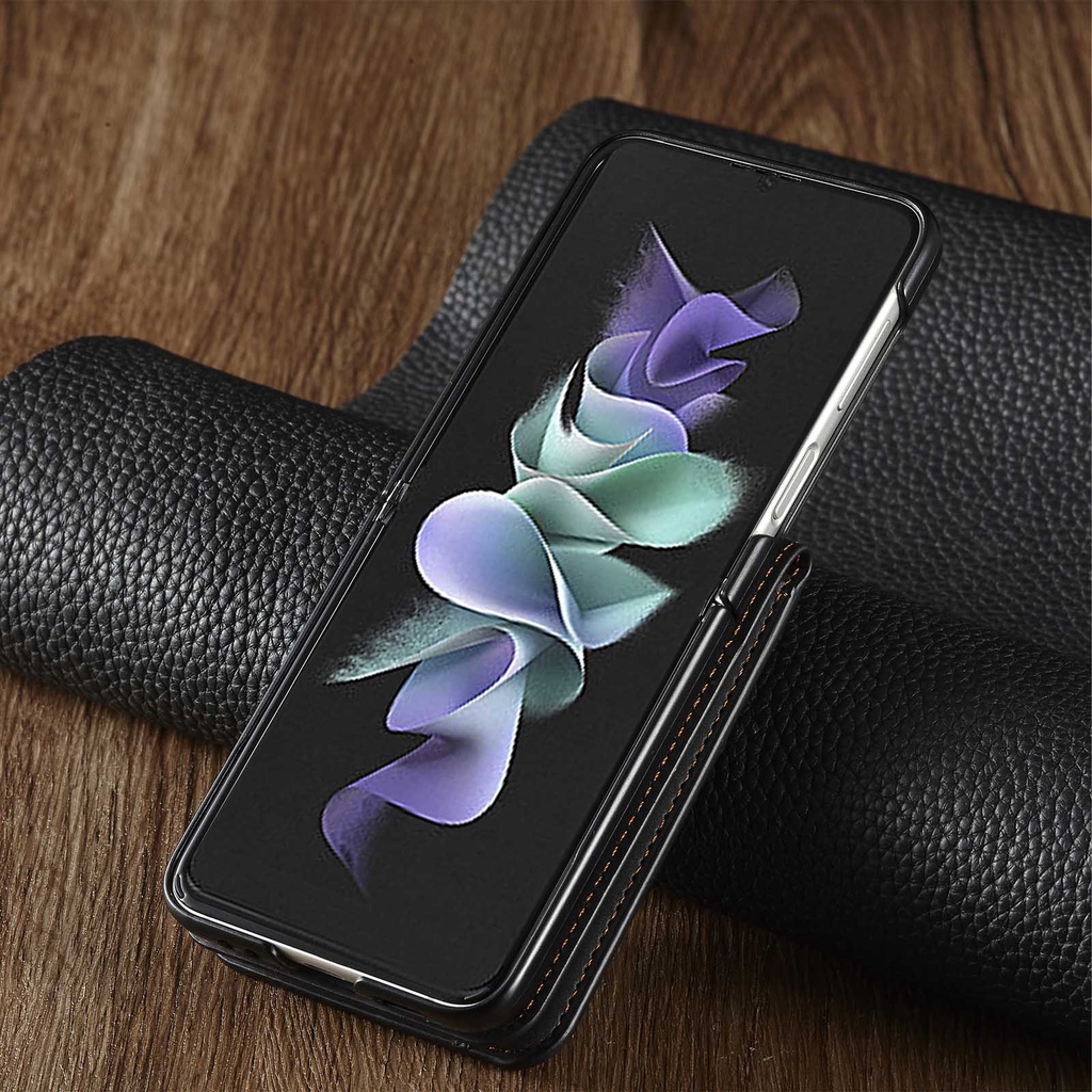 Bao Da Lật Siêu Mỏng Cho Samsung Galaxy Z Flip 6 5 4 3 Flip6 Flip5 Flip4 Flip3 5G Thẻ Solt Chủ Ví Điện Thoại Từ Tính