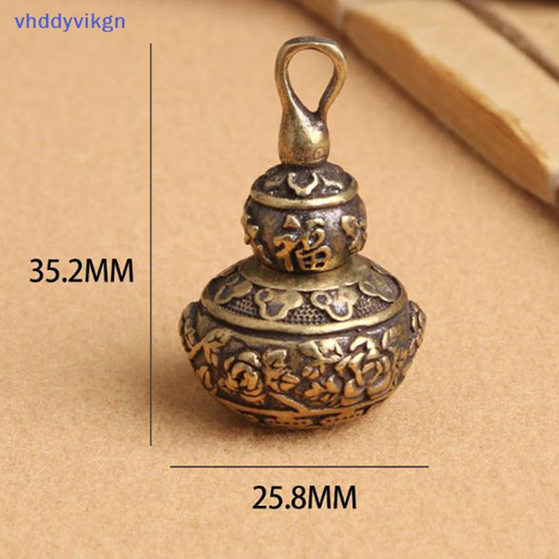 Hộp Đựng Thuốc Bằng Đồng Thau Hình Hồ Lô Và Hoa Sen May Mắn