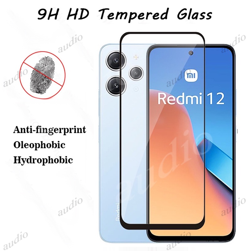 Phim bảo vệ toàn màn hình kính cường lực 2In1 có bảo vệ ống kính máy ảnh cho Redmi 13 12 4G Redmy 13 12 Redmi13 Redmi12 4G 2024 Phim bảo vệ màn hình điện thoại
