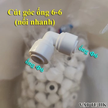Cút góc 6-6 Co nối cho bộ lọc RO ST027 nối nhanh, cút vỏ cốc màng RO nối nhanh máy lọc nước, valve