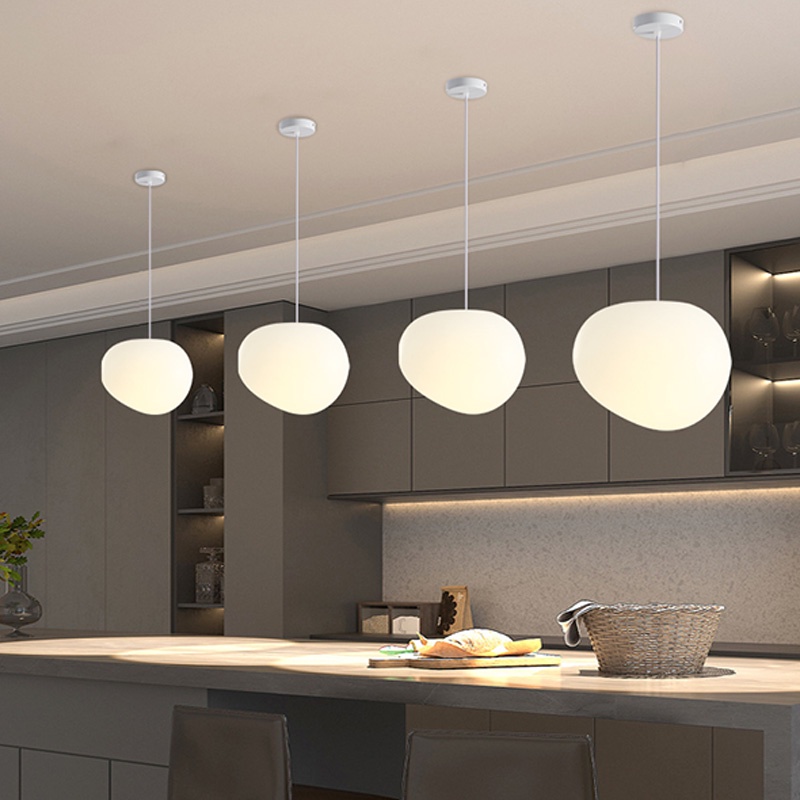 Đèn Thả Trần Đá Cuội Bắc Âu, Đèn Chùm Trang Trí Thương Mại Cầu Thang Xoắn Ốc Led Acrylic Cho Bàn Ăn