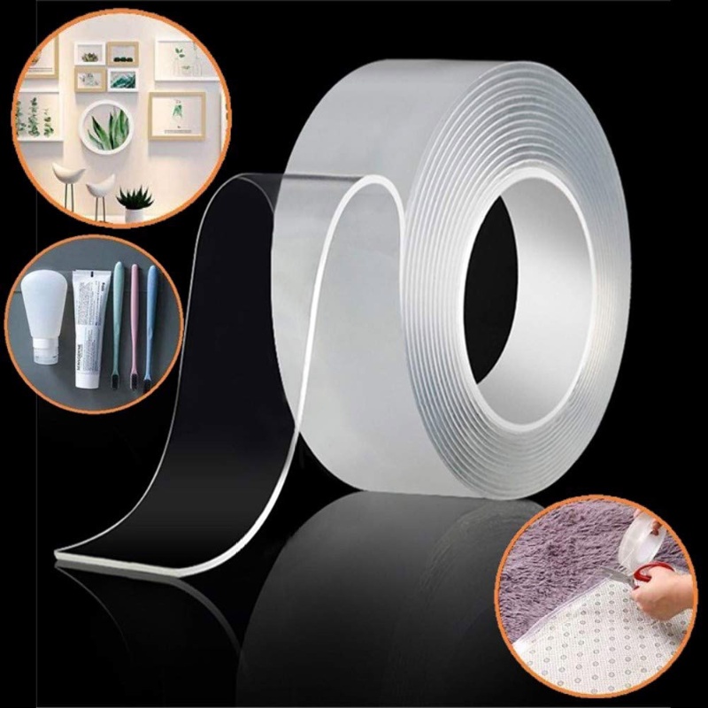 Cuộn Băng Keo Hai Mặt Nano 1M / 2M / 5M Chịu Nhiệt Chống Thấm Nước Dùng Trang Trí Nhà Tắm