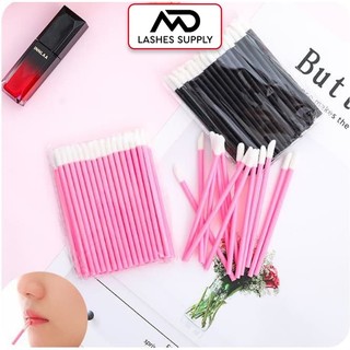 Tăm tháo mi đầu to  LASHES SUPPLY 50 cây,Tăm bông vệ sinh mi, tăm tháo mi đầu to