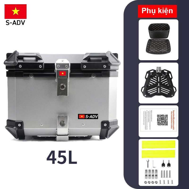 [MGG 10%] Thùng nhôm xe máy 45L S-ADV chính hãng 45L Aluminum top case ...