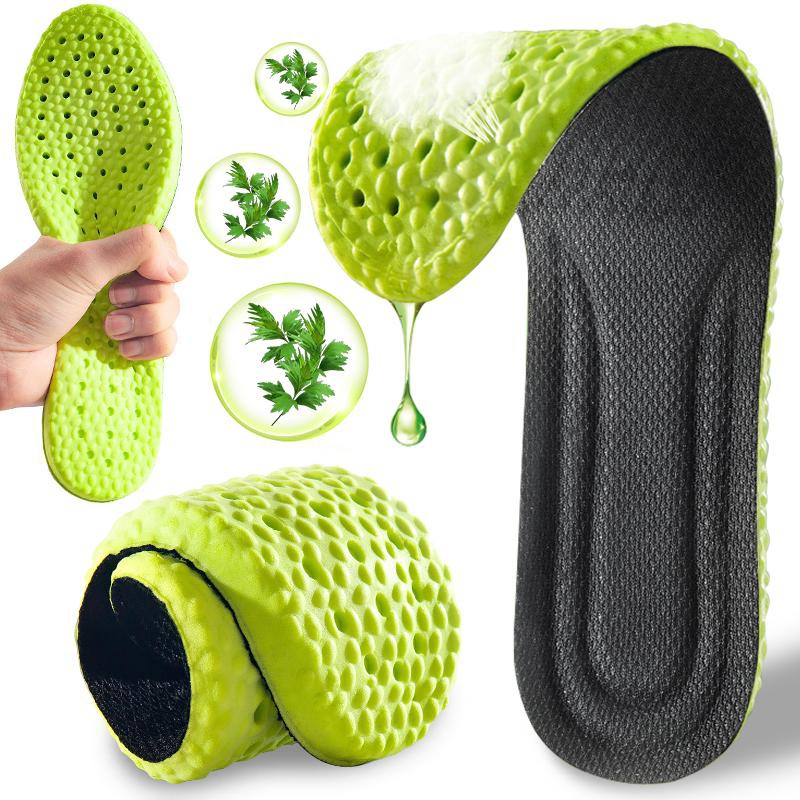 1 Cặp Miếng Lót Giày Khử Mùi Gỗ Giun Mùa Hè / Đế Thấm Hút Mồ Hôi / Đế Thể Thao Chống Sốc Co Giãn / Đệm Giày Lưới Có Thể Điều Chỉnh Thoáng Khí