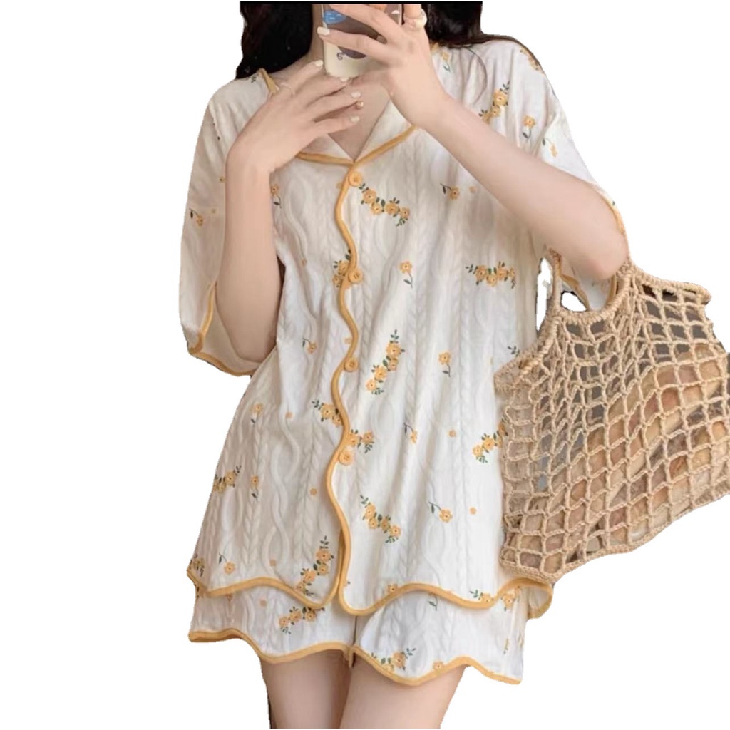 Váy Ngủ	Pyjama-Bộ Đồ Ngủ Mỏng Mùa Hè Tay Ngắn Phong Cách Mới 2023 Cho Nữ [Lff0707]