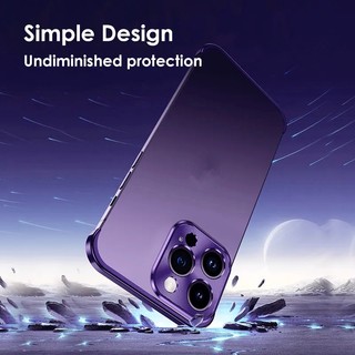 [Jlk] Vỏ bảo vệ ống kính sang trọng Tấm lót góc kim loại cho iPhone 16 15 14 Pro Max Plus Bảo vệ Camera Vỏ không viền Phụ kiện điện thoại