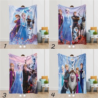 Chăn nỉ Flannel in hình Frozen Elsa và Anna, mềm mại, thoáng khí, giữ ấm, phù hợp giường ngủ và điều hòa