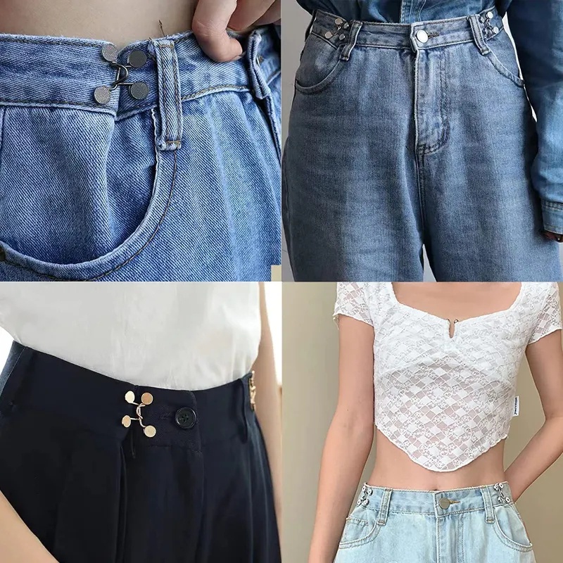 1 Bộ Nút Quần Jean / Chân Váy Jean Mở Rộng Không Đường May Vô Hình Có Thể Tháo Rời