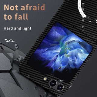 Ốp lưng bằng sợi Carbon mỏng Samsung Galaxy Z Flip 5 Z Flip 6 Vỏ sạc không dây siêu từ tính Vỏ Pc