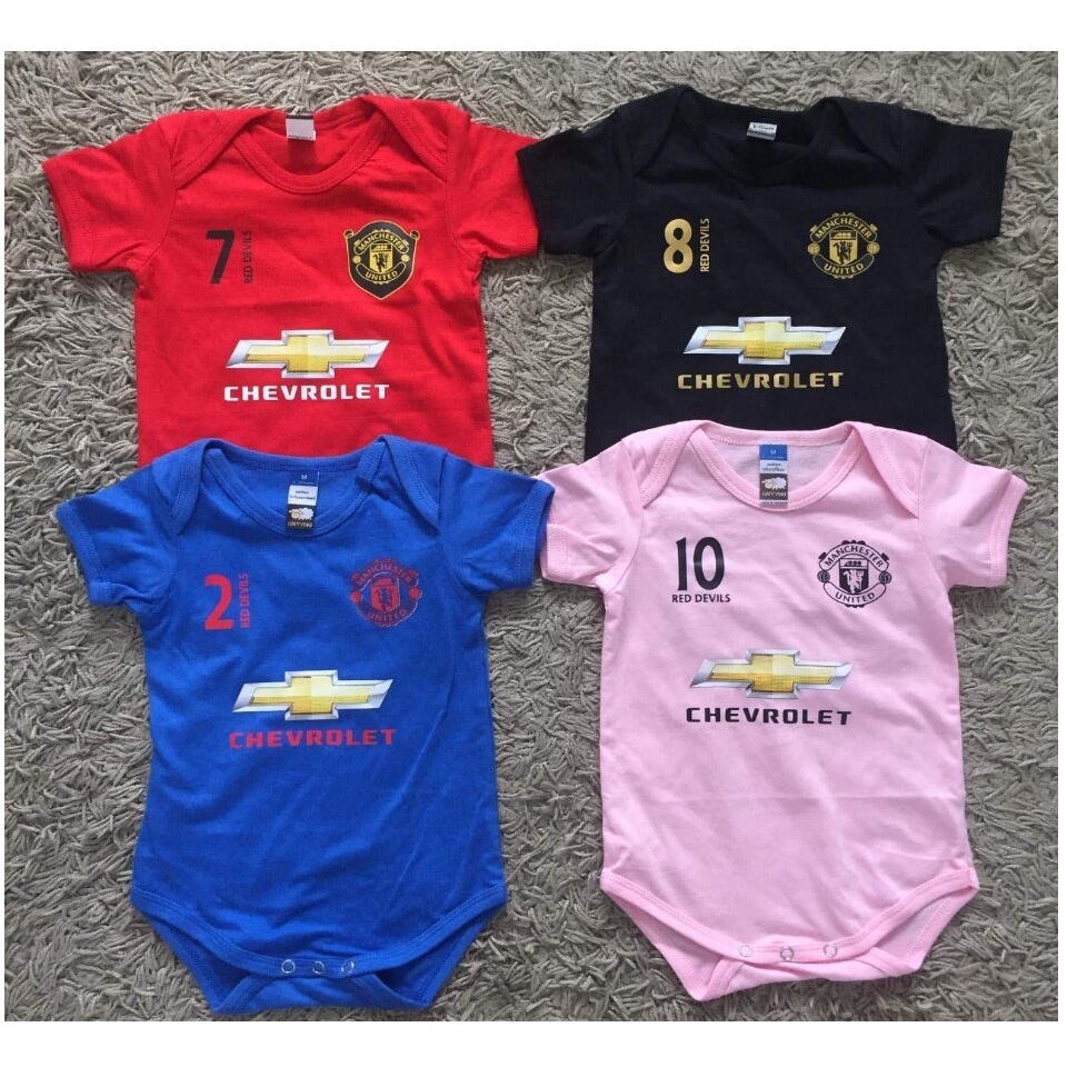UNITED MANCHESTER Baby Rompers Unisex Có Logo Ghen Cotton