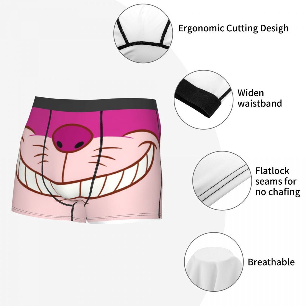 Cá nhân hóa cheshires cat boxer quần đùi nam 3d in nam breathbale kawaii đồ lót quần lót quần lót