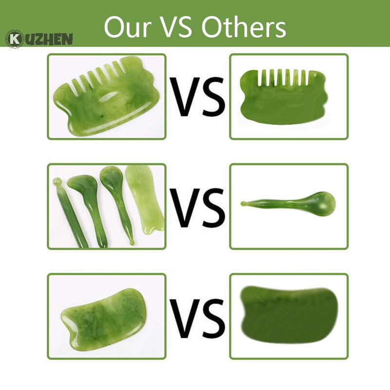 Kuzhen resin gua sha board massager face lifg tool beauty body spa comb hot
