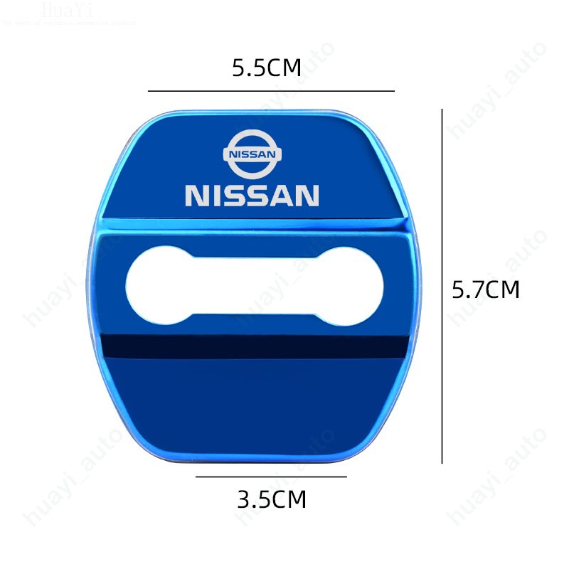 Set 4 Ốp Bảo Vệ Khóa Cửa Xe Hơi Nissan Kicks Navara Versa Np300 Sentra Versa March Nv350 Caravan X-trail Almera Bằng Thép Không Gỉ