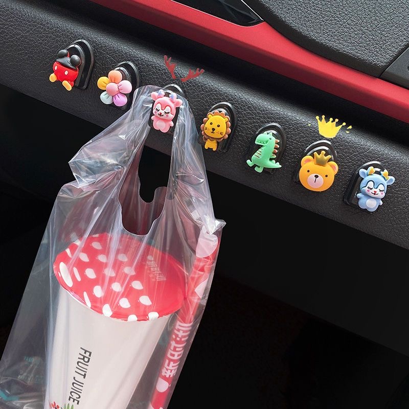 Móc treo ô tô mới Móc treo mini đa chức năng thiết kế hoạt hình dễ thương cho nội thất ô tô