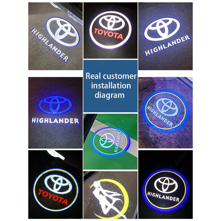 2 Đèn LED Chiếu Logo Gắn Cửa Xe Hơi Toyota Camry Cho Crown Prado Reiz Harrier Highlander EZ Prius Tundra Venza Tt200