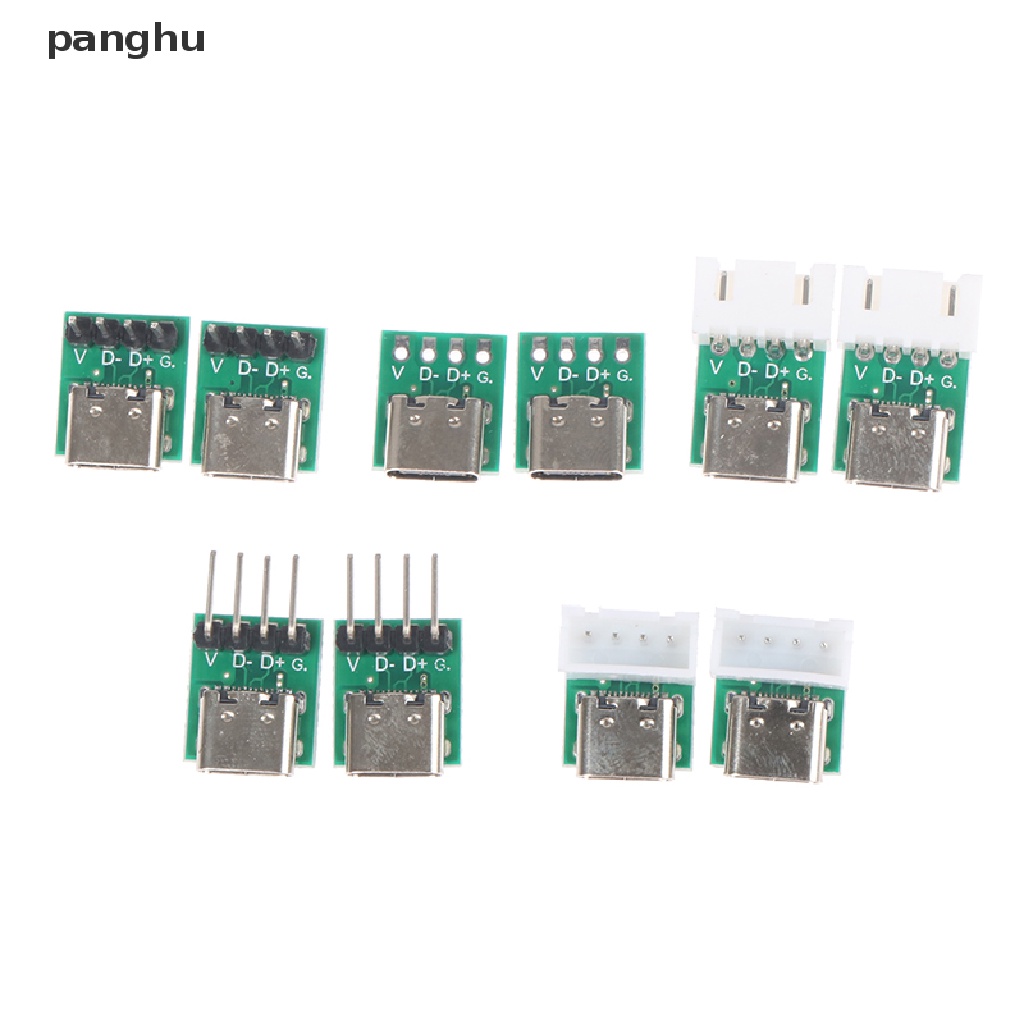 10 Stuks Type-c Usb3.1 16 Pin Vrouwelijk Naar 2.54mm Type C Connector 16p Adapter Test Printplaat Sok Dt