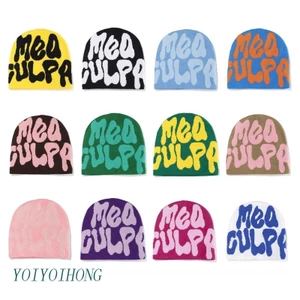 Mũ beanie YOIOI Y2K in chữ mea culpa độc đáo