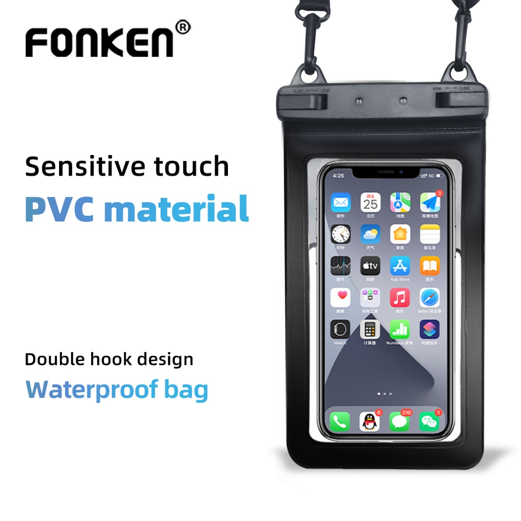 Ảnh Fonken Chống Nước Vỏ Điện Thoại Túi Đôi Móc Dây Điện Thoại Thông Minh Di Động Cho Điện Thoại Max 6.7 / 7.5 inch 2