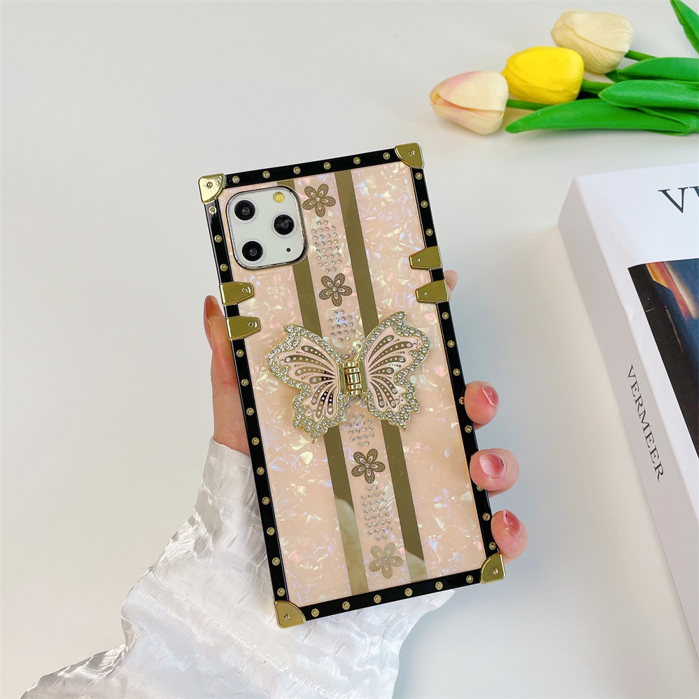 Dành Cho iPhone 16 15 14 Pro Max 12 Pro Max 13 Pro Max 11 PROMAX 14 15 16 PLUS Thời Trang Thiết Kế Độc Đáo Phong Cách Mới Họa Tiết Vỏ Vuông Vỏ Điện Thoại Độc Đáo Với Vỏ Bướm