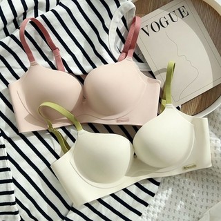 Áo Lót Nâng Ngực Một Mảnh Không Đường May 3 / 4 Cup Mềm Mại Màu Sắc Tương Phản Dễ Thương Cho Nữ