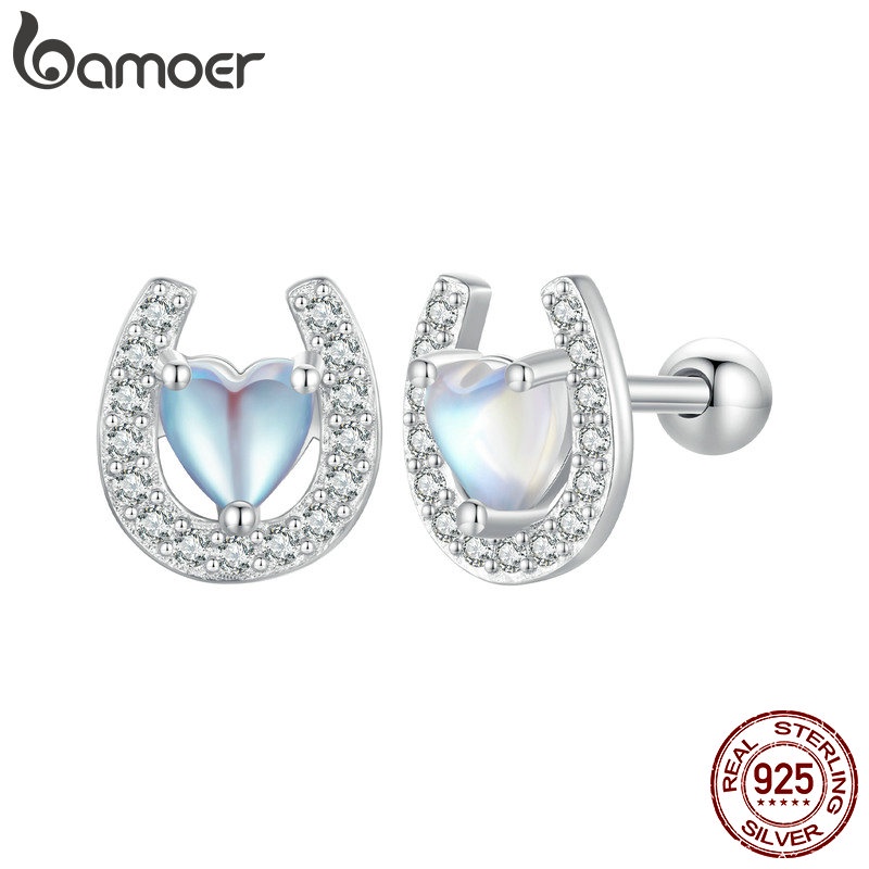 Bamoer Bông Tai Bạc 925 Hình Móng Ngựa sce1612