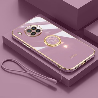 Ốp Điện Thoại Silicon Siêu Mỏng Cho Huawei Y9A Nova 8i Deluxe Bảo Vệ Mùa Thu Dây Vàng Có Vòng Đồng Hồ Và Dây Buộc
