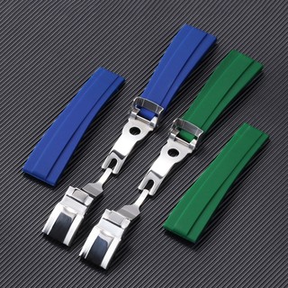 Dây Đeo Đồng Hồ Bằng Cao Su Silicone 20mm Chống Nước Cho Rolex Submariner Water Ghost Daytona GMT SKX007