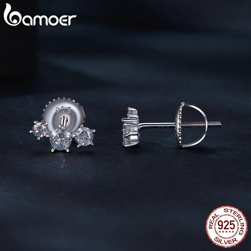 Bamoer Bông Tai bạc 925 5 vvs1 Thiết Kế Độc Đáo Thời Trang Cho Nữ MSE034