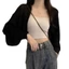PCF * Nữ Mùa Hè Mở Trước Shrug Dài Tay Boleros Nhẹ Dệt Kim Crop Cardigan Áo Len Khăn Choàng Ngắn Áo
