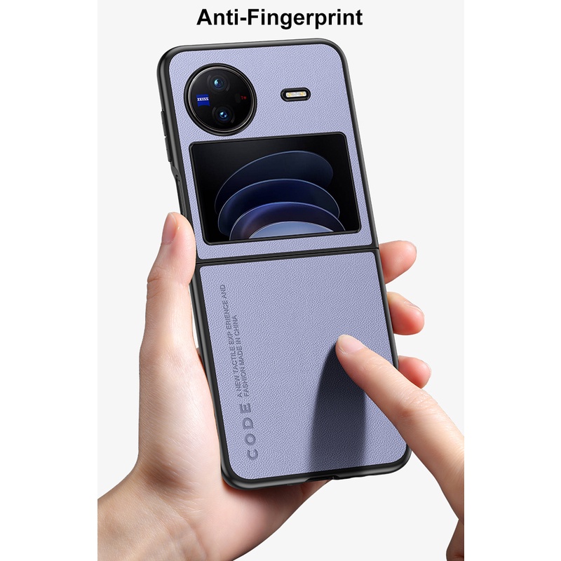 Ốp điện thoại bảo vệ họa tiết da thời trang Vivo X Flip 5G