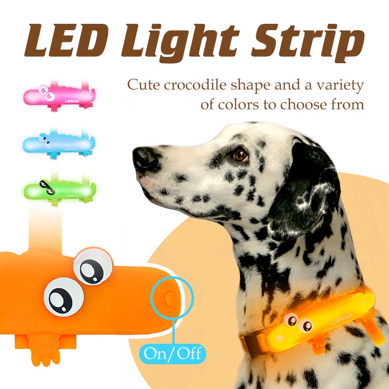 HamshMoc có thể sạc lại cho thú cưng LED Mặt dây chuyền silicon Đèn an toàn cho chó Dây xích Dây buộc cổ áo đính kèm để chạy cắm trại hoặc xe đạp