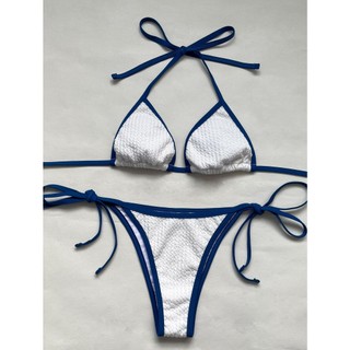 Bikini Hai Mảnh Màu Sắc Trắng Xanh
