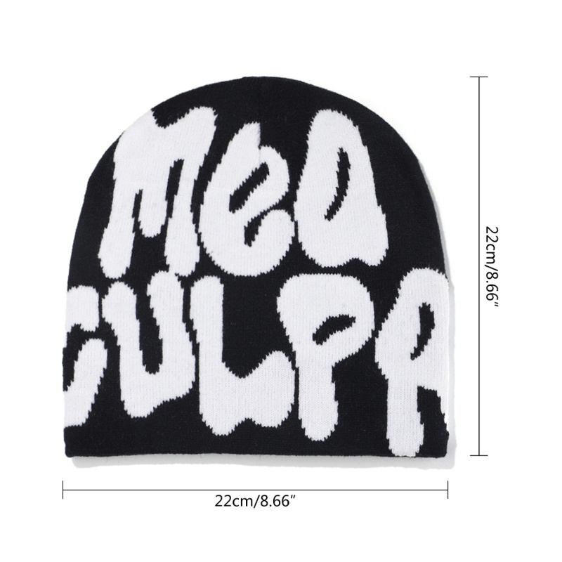 Mũ beanie YOIOI Y2K in chữ mea culpa độc đáo