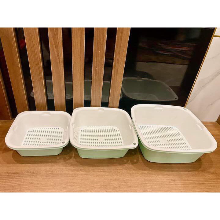 Bộ rổ 6 món kèm chậu rửa rau củ, đựng hoa quả trái cây, thực phẩm đa năng, tiện dụng