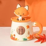 Graby2025 Sáng Tạo Starbucks Cup Fox Gốm Cốc Thu Đông Rừng Cà Phê Lá Phong Acorn Cốc Sữa Cáo Dễ Thương Sóc Cốc Trang Trí Hộ Gia Đình Cốc Nước [Giá Trị CP Tuyệt Vời] — ảnh 2