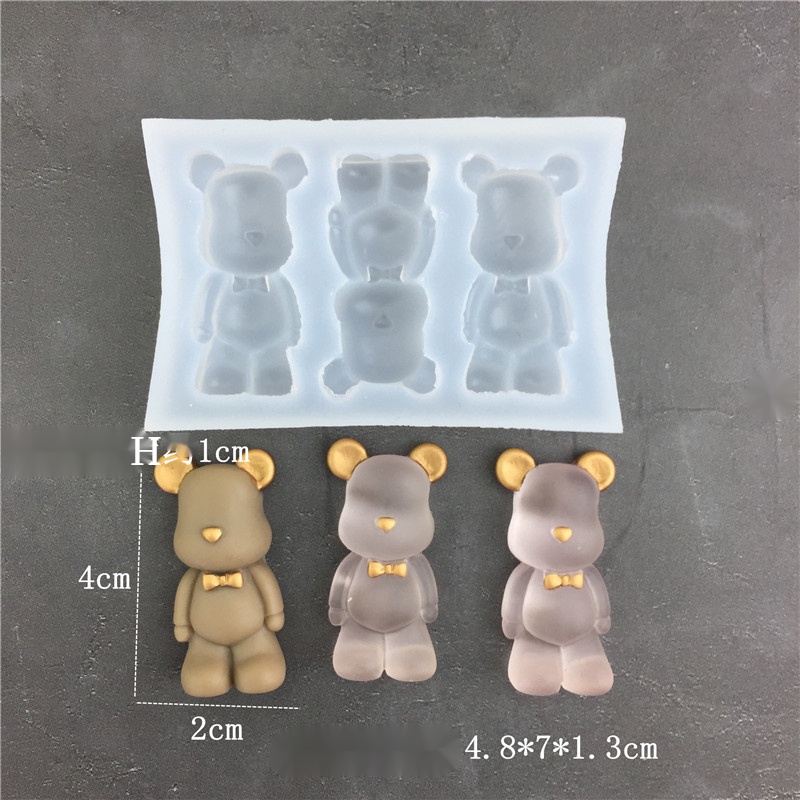 Khuôn Làm Bánh Bằng Silicone Hình Gấu Ăn Kem / Kẹo Đường / Kẹo / Xà Phòng DIY