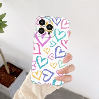 Ốp Lưng Doodle Tình Yêu Cho IPhone 16 15 14 13 12 11 Pro ProMax XS XR XSmax Mini 7 8 + 7Plus 8Plus Plus SE 2020 Vỏ Mềm Silicon DCT