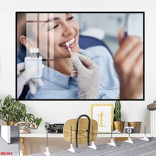 Tranh Treo Tường Phòng Khám Nha Khoa - Tranh Laminate Tráng Gương