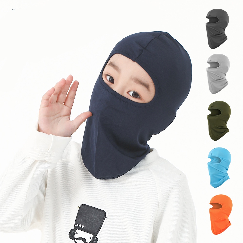 Balaclava Mũ Bảo Hiểm Vải Lụa Lạnh Chống Bụi Chống Tia uv Cho Bé